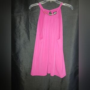 I.N.C Beautiful Pink Sleeveless Blouse With a Gold-Toned Metal Ring.